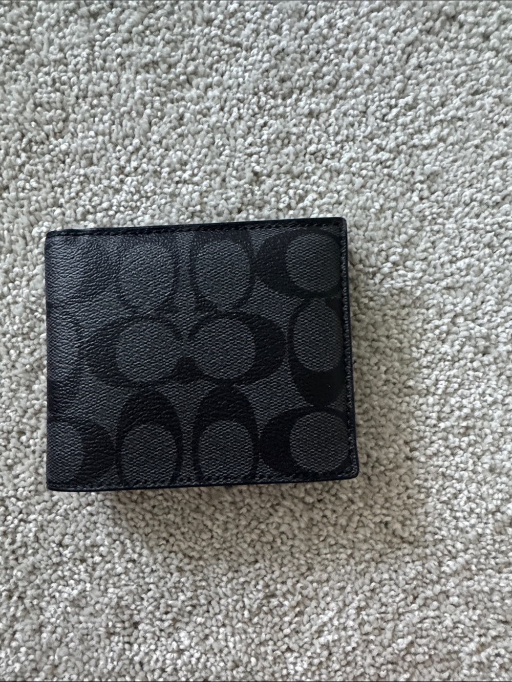 Coach Black Signature Card Wallet for Men
